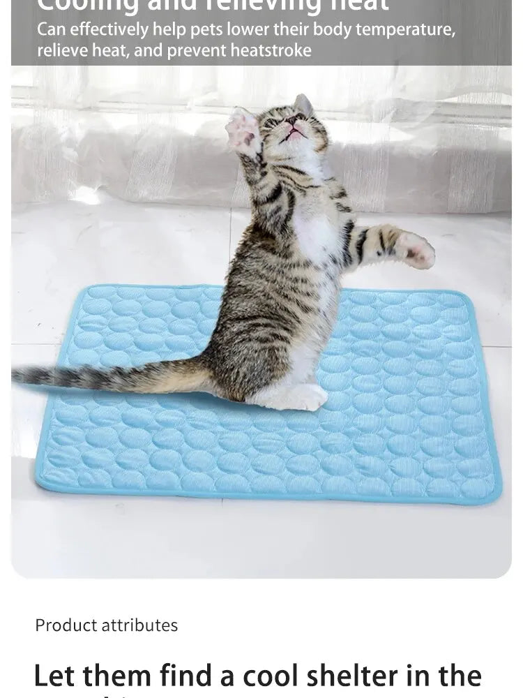 Cooling Pet Ice Mat for Dogs & Cats – Summer Sleeping Pad, Sofa Nest Bed