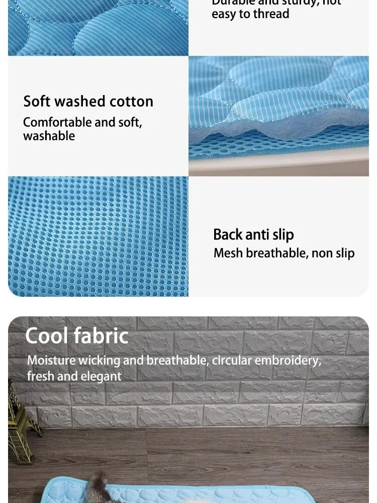 Cooling Pet Ice Mat for Dogs & Cats – Summer Sleeping Pad, Sofa Nest Bed