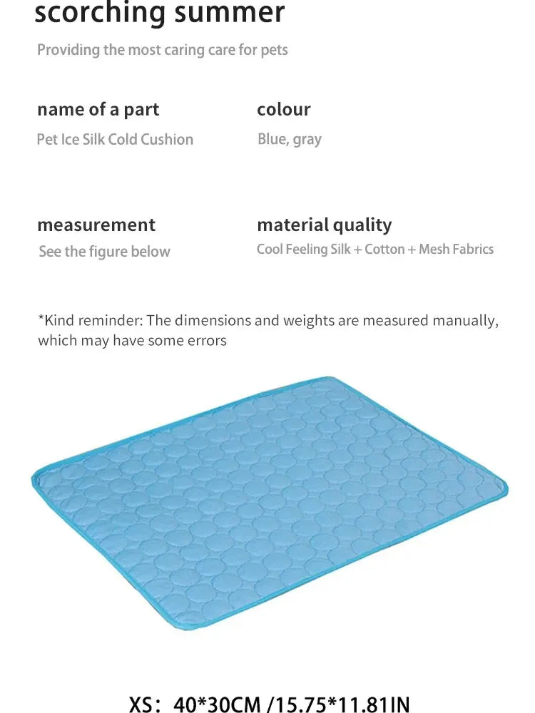 Cooling Pet Ice Mat for Dogs & Cats – Summer Sleeping Pad, Sofa Nest Bed