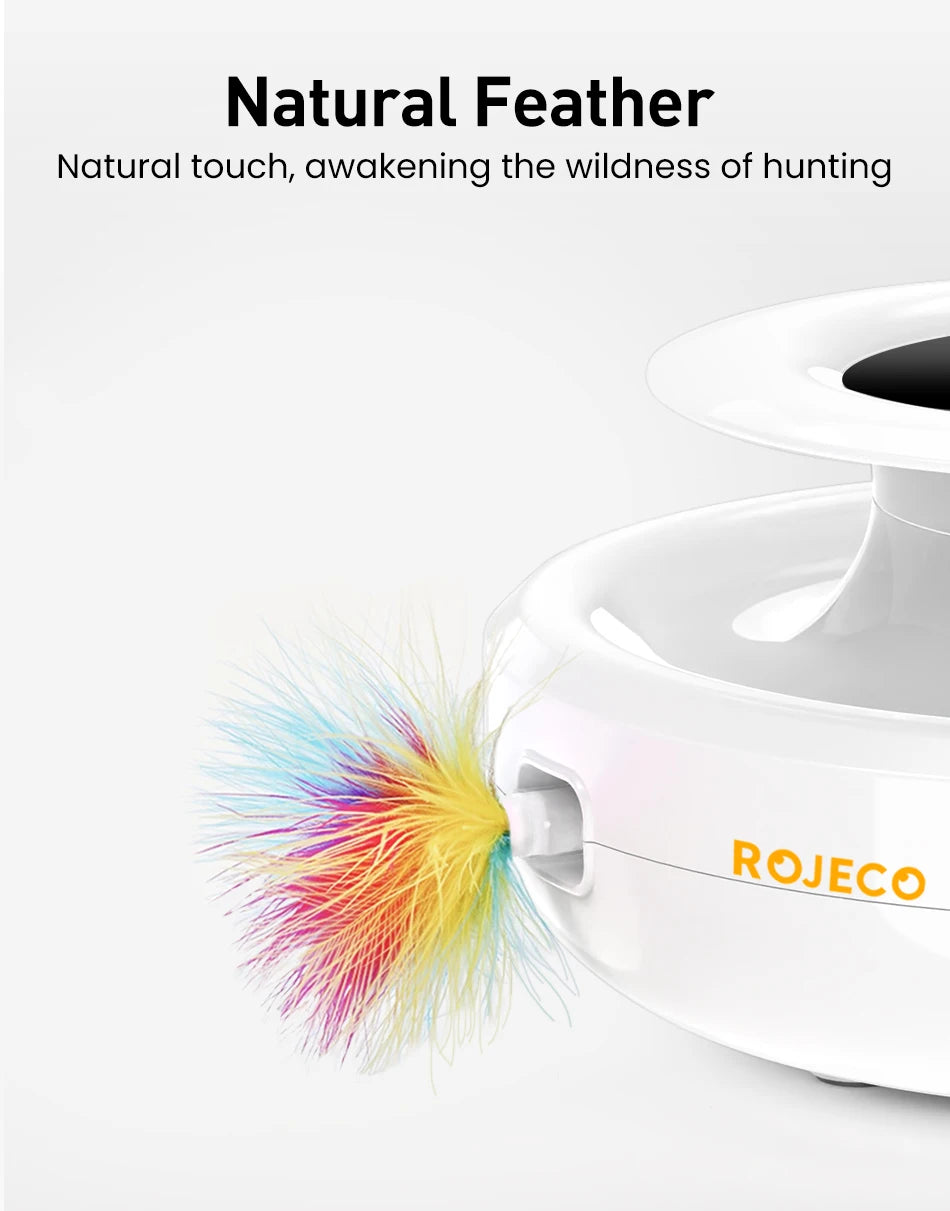 ROJECO 2 in 1 Smart Feather Toy