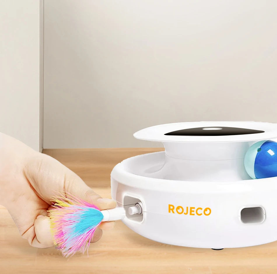 ROJECO 2 in 1 Smart Feather Toy