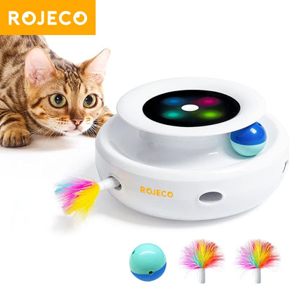 ROJECO 2 in 1 Smart Feather Toy