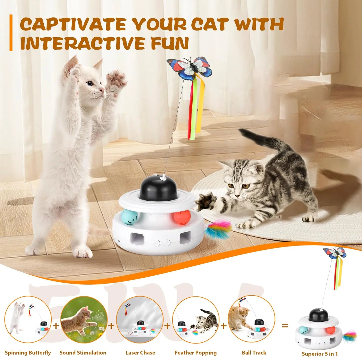 5 in 1 Automatic Interactive Cat Toy