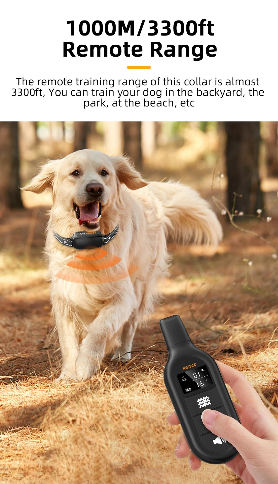 Rojeco Training Collar With 30 Days Battery Life