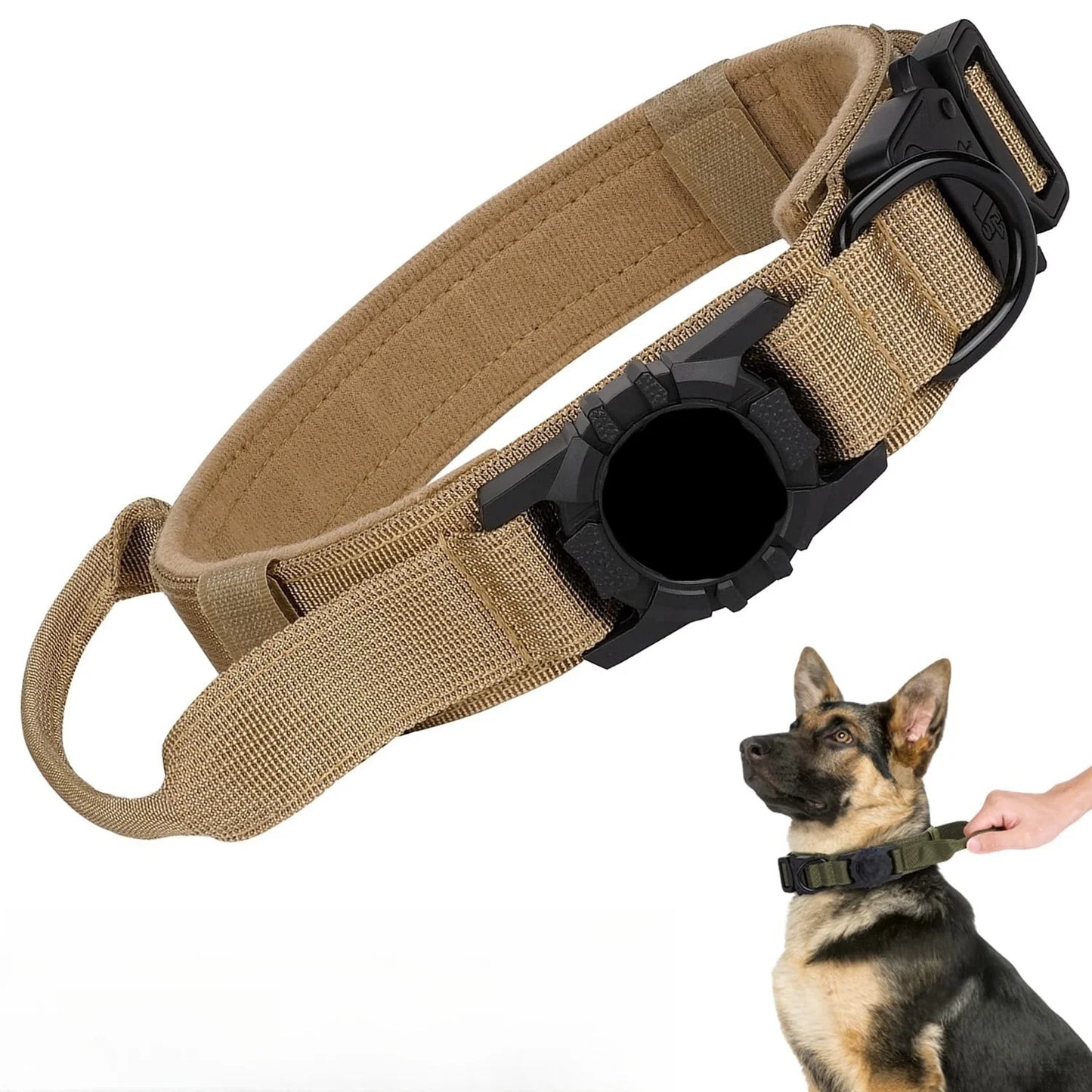 Tactical Dog Collar with AirTag Holder