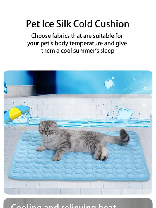 Cooling Pet Ice Mat for Dogs & Cats – Summer Sleeping Pad, Sofa Nest Bed